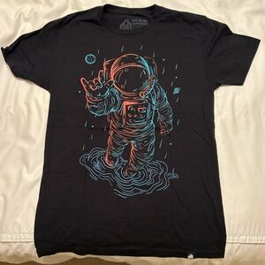 Black and Red Astronaut Short Sleeve Tee